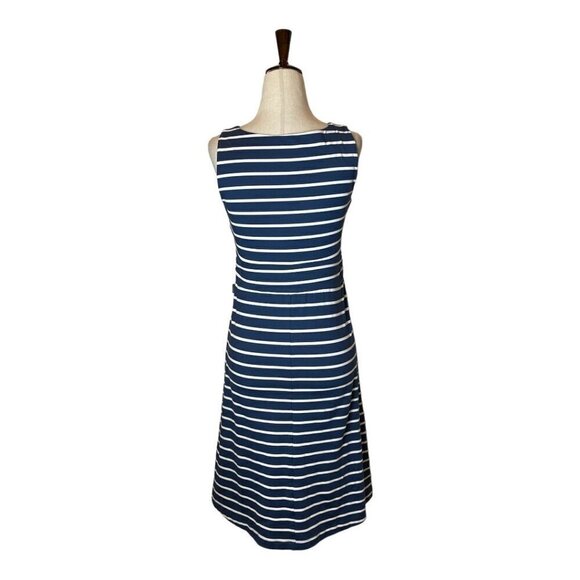 Eddie Bauer Blue And White Striped Sleeveless V Neck Fit And Flare Dress Size S - Picture 3 of 8